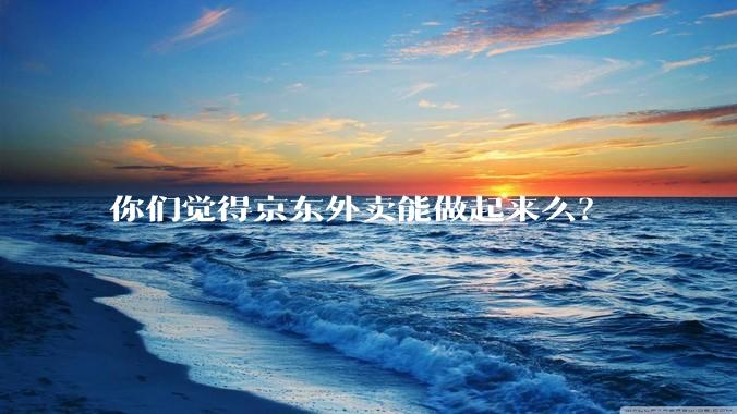 你们觉得京东外卖能做起来么？